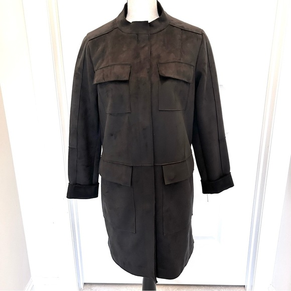 Vince Camuto Jackets & Blazers - Vince Camuto Black Faux Suede Utility Style Jacket SZ S